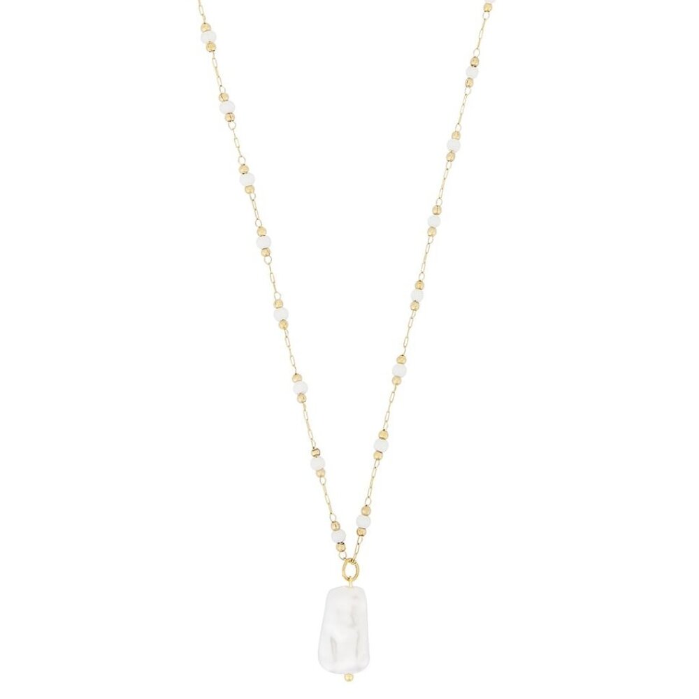 petit moments Arne Necklace in White pearl and 18k gold dainty chain